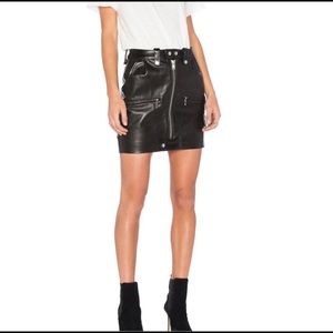 FRAME Leather Skirt 🖤 Moto Punk Black Noir 31/M-L